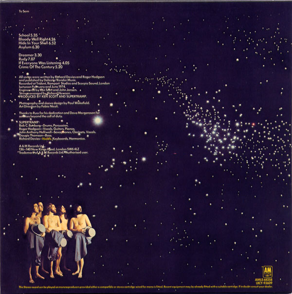 back cover, Supertramp - Crime Of The Century